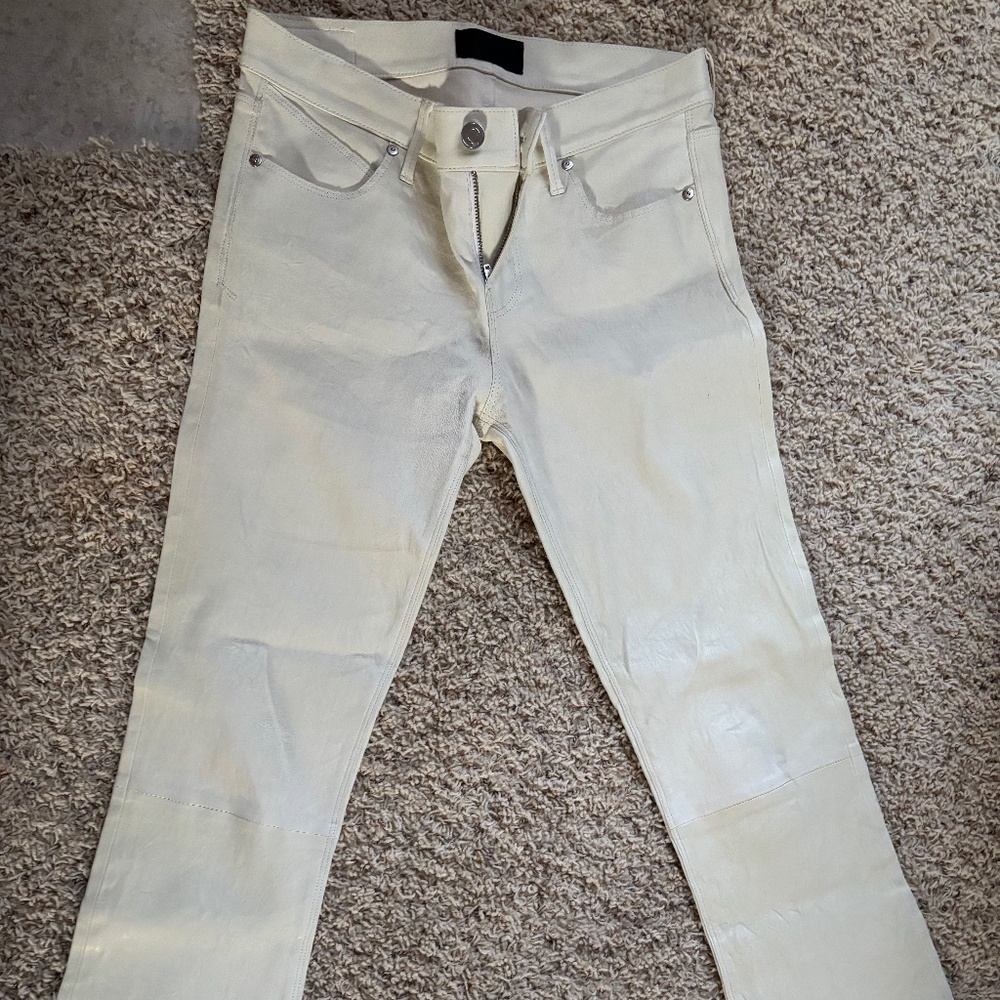 RtA 100% lambskin leather pants cream colored like new